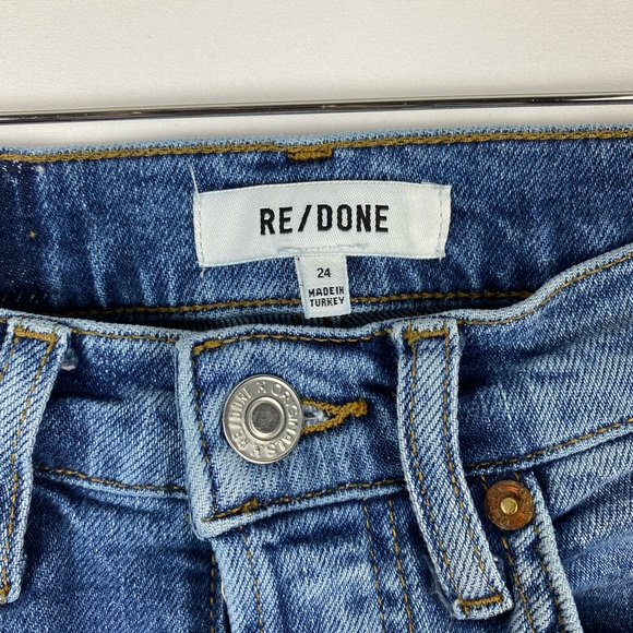 SOLD Re/Done 90s High Rise Ankle Crop in Worn Bright Blue - Picture 7 of 9